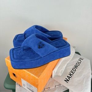 Naked Wolfe ELSIE VIOLET BLUE SUEDE women’s shoes. Size 7. Leather/Suede